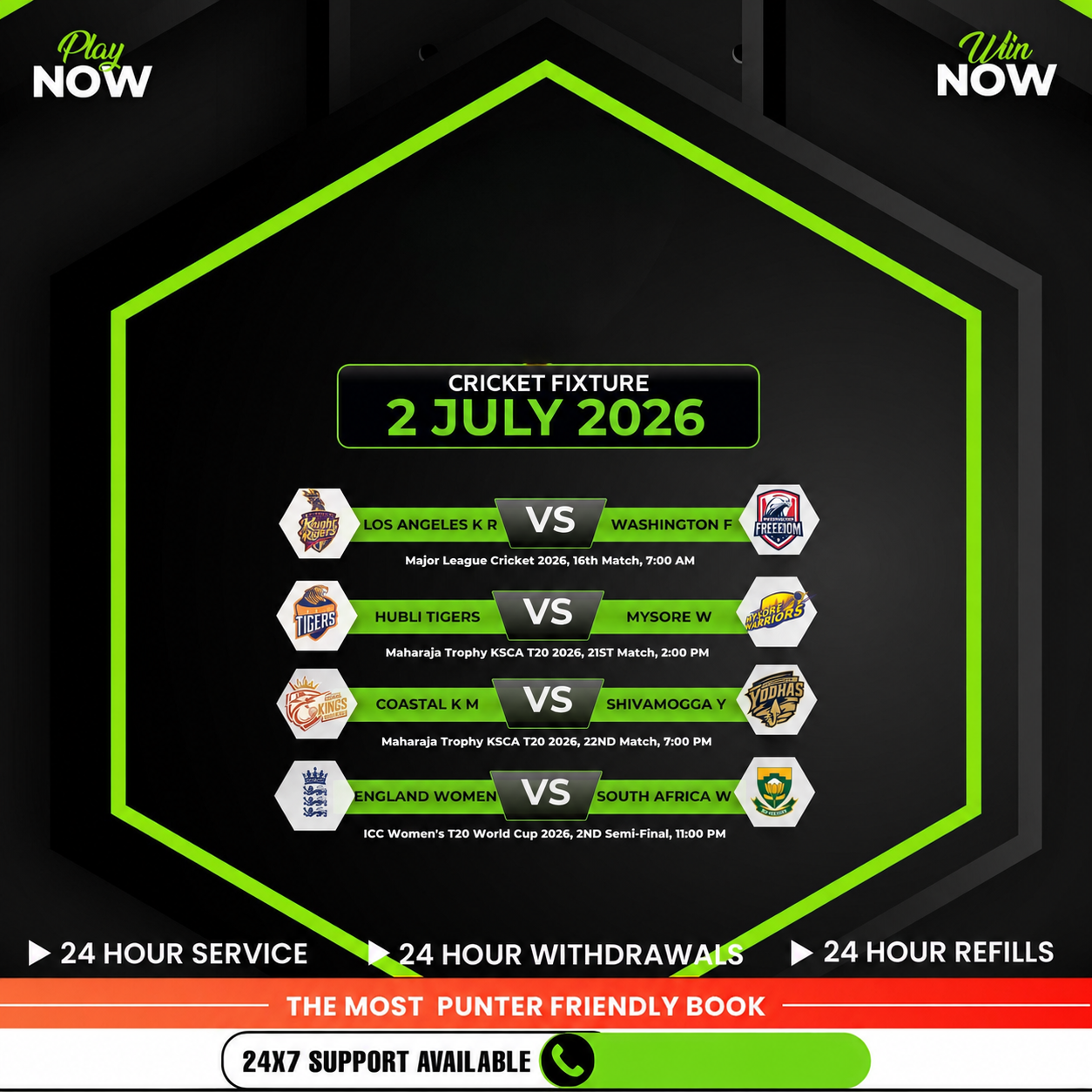 Cricket Fixture Social Media Post Design