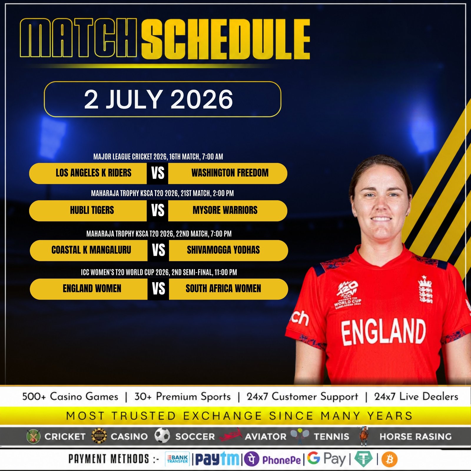 Premium Match Schedule Post Design