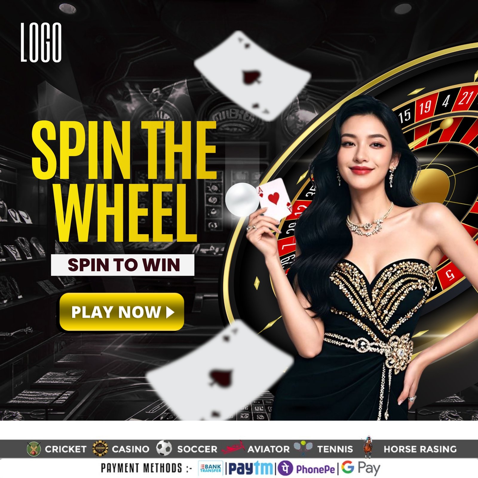 Spin the Wheel Casino Promotional Post Design