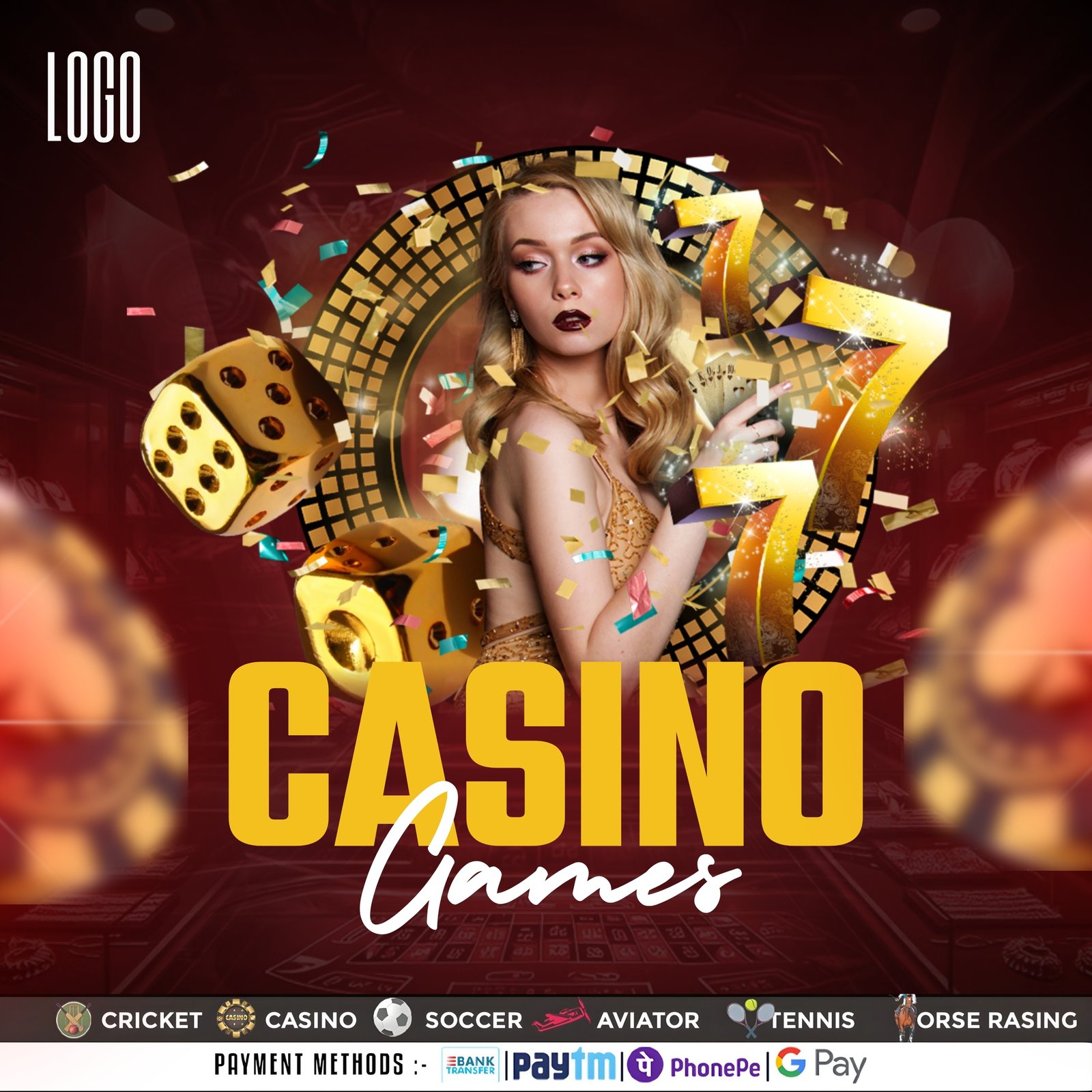 Casino Games Promotional Post Design